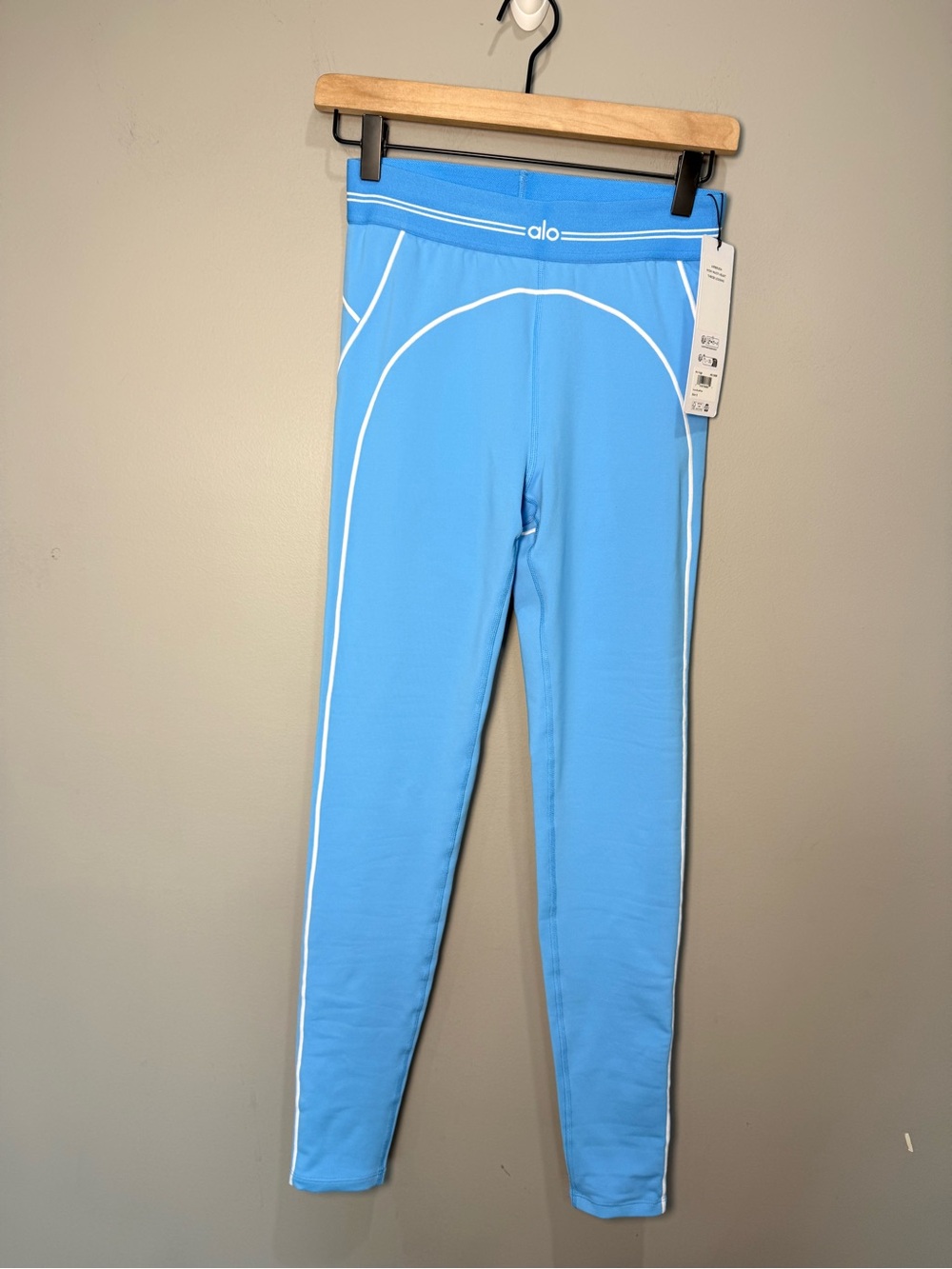 Alo‎ Airbrush High-Waist Heart Throb Legging Azure Blue White NWT Small